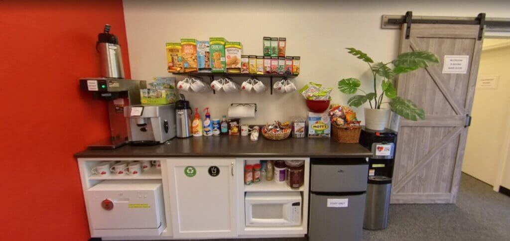 Snacks and refreshments at the Oregon CPR Training center in Springfield, Oregon